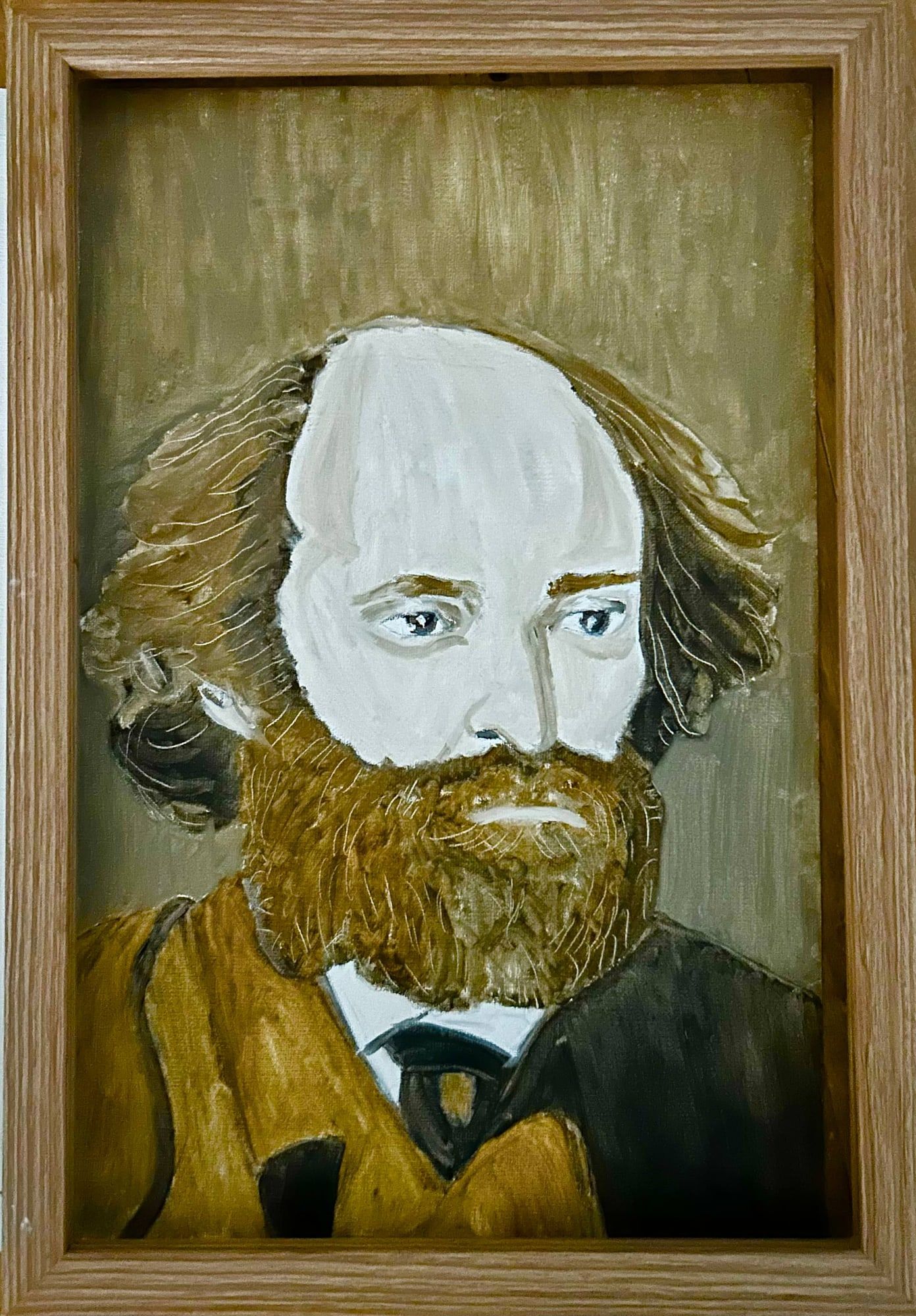 How I Imagine Paul Cézanne, 2025 — oil on canvas, framed by Andrea Onida